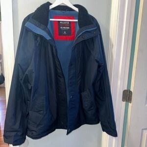 Hollister Navy and Light Blue All-Weather Jacket